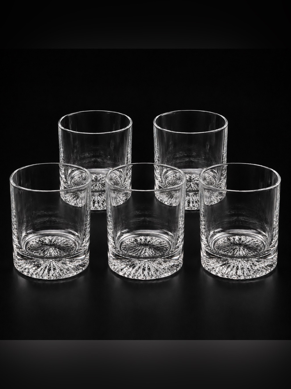 Vintage RCR Alaska Lead Crystal Whisky Tumblers Set of 5 Italy 1970s Heavy base